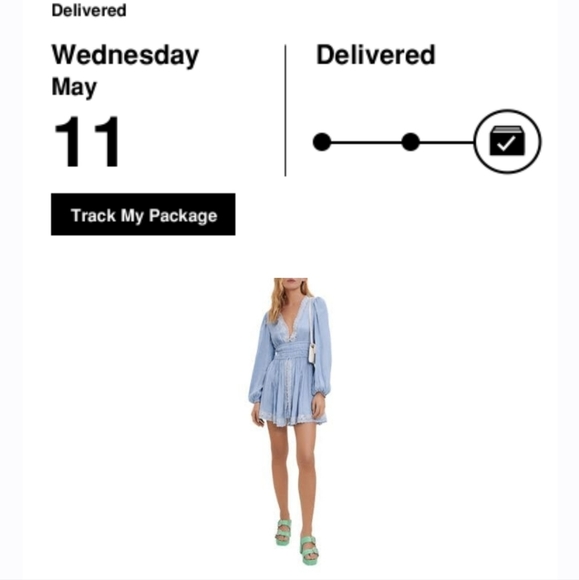 Maje Smocked-waist Dress - Blue - Picture 6 of 6